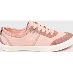 Pepe Jeans - Tenisówki. Różowe trampki i tenisówki damskie marki Pepe Jeans, z jeansu, na sznurówki. Za 239,90 zł.