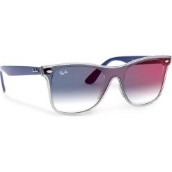Okulary przeciwsłoneczne RAY-BAN - Blaze Wayfarer 0RB4440N 6356X0 Blue/Blue Gradient Mirror. Szare okulary przeciwsłoneczne damskie Ray-Ban. W wyprzedaży za 489,00 zł.