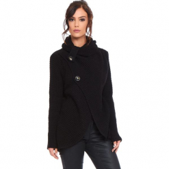 Kardigan "Stone" w kolorze czarnym. Czarne kardigany damskie marki Cosy Winter, s, ze splotem. W wyprzedaży za 181,95 zł.