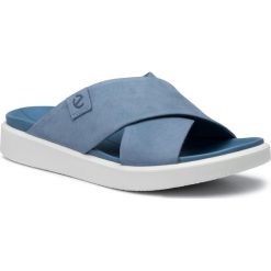 Klapki ECCO - Flowt Lx W 27380302471 Retro Blue. Niebieskie klapki damskie ecco, bez wzorów, ze skóry, bez obcasa. W wyprzedaży za 379,00 zł.