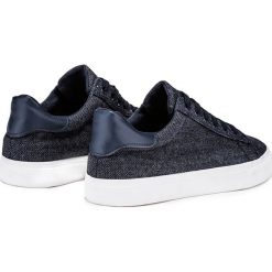 BUTY MĘSKIE SPORTOWE TRAMPKI T243 - GRANATOWE. Niebieskie halówki męskie marki Inny, z materiału. Za 49,00 zł.
