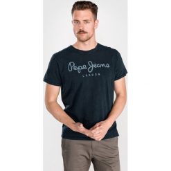 Pepe Jeans Essential Koszulka Niebieski. Niebieskie podkoszulki męskie Pepe Jeans, xl, z haftami, z bawełny, bez kołnierzyka, z krótkim rękawem, krótkie. Za 171,95 zł.
