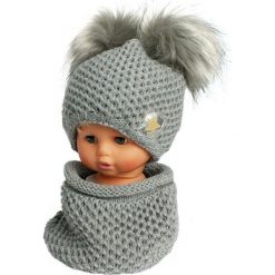 Czapka dziecięca z kominkiem CZ+K 173I szara r. 48-50. Szare czapeczki niemowlęce Proman. Za 62,96 zł.