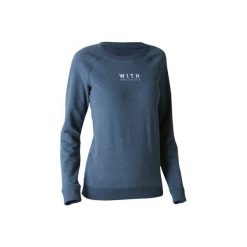 Bluza Gym & Pilates 500 damska. Niebieskie bluzy sportowe damskie marki DOMYOS, xs, z bawełny. W wyprzedaży za 29,99 zł.