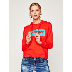 Bluza Wrangler Logo Hoodie W6N4HPXBO. Czerwone bluzy damskie Wrangler, s, bez wzorów, z bawełny, bez rękawów, bez kaptura. W wyprzedaży za 199,00 zł.