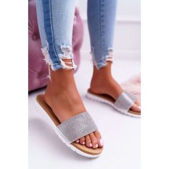 Lu Boo Damskie Srebrne Klapki Z Cekinami Goodies. Szare klapki damskie Tagless, z aplikacjami, bez obcasa. Za 55,01 zł.