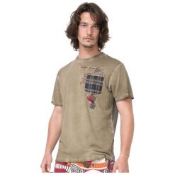 Desigual T-Shirt Męski Javi L Khaki. Brązowe koszulki męskie Desigual, m, bez wzorów, bez kołnierzyka. W wyprzedaży za 149,00 zł.