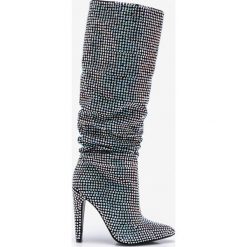 Steve Madden - Kozaki Crushing. Szare botki damskie na obcasie marki Steve Madden, z materiału. W wyprzedaży za 1299,00 zł.
