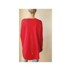 Bluza tunika asymetryczna Frak okrągły Czerwona. Czerwone tuniki damskie One mug a day, s, bez wzorów, z elastanu, z długim rękawem, długie, bez kaptura. Za 249,00 zł.