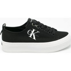 Calvin Klein Jeans - Tenisówki. Czarne tenisówki damskie marki Calvin Klein Jeans, z jeansu, na sznurówki. Za 359,90 zł.