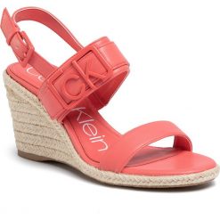 Espadryle CALVIN KLEIN - Belora B4E7994 Coral. Czerwone espadryle damskie Calvin Klein, bez wzorów, ze skóry ekologicznej, bez obcasa, na obcasie. Za 499,00 zł.