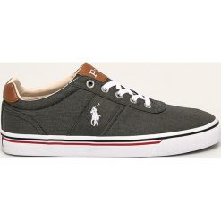 Polo Ralph Lauren - Tenisówki. Szare trampki męskie Polo Ralph Lauren, bez wzorów, ze skóry, na sznurówki. W wyprzedaży za 249,90 zł.