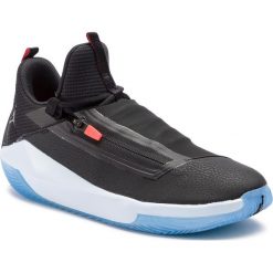 Buty NIKE - Jordan Jumpman Hustle AQ0397 004 Black/Black/Half Blue. Czarne buty sportowe męskie Nike, na co dzień, bez wzorów, z tworzywa sztucznego, klasyczne, bez zapięcia. Za 469,00 zł.