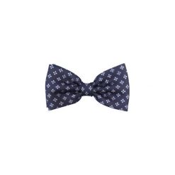 Granatowa mucha z poszetką - drobne błękitne kwiatki A179. Niebieskie muszki męskie Modini Moda Męska, na co dzień, w kwiaty, z tkaniny, eleganckie. Za 44,10 zł.
