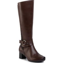 Kozaki CAPRICE - 9-25526-23 Dk Brown Comb 329. Pomarańczowe kozaki damskie Caprice, ze skóry ekologicznej, bez obcasa, bez zapięcia. Za 549,00 zł.