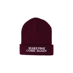 BEANIE MPCA 2 BURGUNDY. Czerwone czapki męskie Pogo, z aplikacjami, klasyczne. Za 59,00 zł.