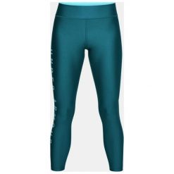 Spodnie dresowe damskie: Under Armour Spodnie damskie HeatGear Branded Ankle Crop turkusowe r. S (1320587-716)