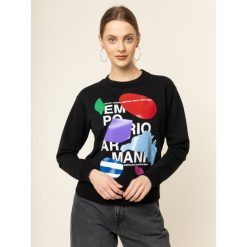 Bluza Emporio Armani 3H2M8X 2J62Z 0999. Czarne bluzy damskie Emporio Armani, m, bez wzorów, z bawełny, bez rękawów, bez kaptura. W wyprzedaży za 459,00 zł.