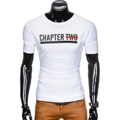 T-shirty męskie: T-SHIRT MĘSKI Z NADRUKIEM S927 – BIAŁY