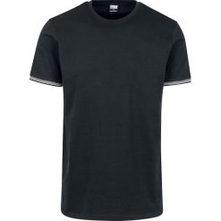 Urban Classics Rib Ringer Tee T-Shirt czarny/szary. Szare koszulki męskie marki Urban Classics, xl, w paski, z okrągłym kołnierzem, krótkie. Za 74,90 zł.
