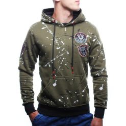 Bluza męska z kapturem zielona Recea. Zielone bluzy męskie Recea, xl, z aplikacjami, z bawełny, z kapturem, bez rękawów, z kapturem. Za 54,90 zł.