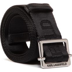 Pasek Męski KARL LAGERFELD - 201W3196 Black. Czarne paski męskie KARL LAGERFELD, w paski, z materiału. Za 339,00 zł.