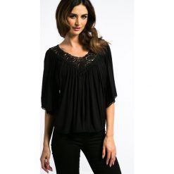 Bluzki damskie: Czarna Bluzka Boho BB2593