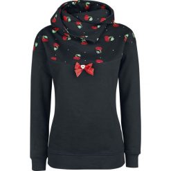 Bluzy damskie: Pussy Deluxe Cherry Bomb Shawl Hoodie Bluza z kapturem damska czarny