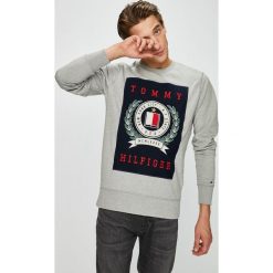 Tommy Hilfiger - Bluza. Szare bluzy męskie rozpinane TOMMY HILFIGER, l, z aplikacjami, z bawełny, bez kaptura. Za 499,90 zł.