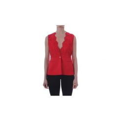 Swetry rozpinane / Kardigany Guess 92G200 8180Z. Czerwone swetry damskie marki Guess, z aplikacjami, bez rękawów, bez kaptura. Za 1099,92 zł.