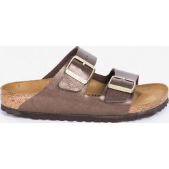 Birkenstock - Klapki Arizona. Żółte klapki damskie Birkenstock, bez wzorów, ze skóry, bez obcasa. Za 289,90 zł.