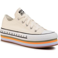 Trampki CONVERSE - Ctas Platform Layer Ox 567847C Egret/Total Orange/Gum. Brązowe półbuty damskie Converse, bez wzorów, z gumy, bez zapięcia. W wyprzedaży za 299,00 zł.