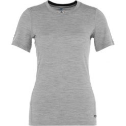 Topy sportowe damskie: ODLO TOP CREW NECK NATURAL Podkoszulki grey melange/black