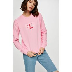 Calvin Klein Jeans - Bluza. Czarne bluzy damskie z nadrukiem marki Calvin Klein Jeans, s, z bawełny, bez kaptura. Za 449,90 zł.