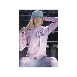 Bluza Palms and Flamingo- Róż. Różowe bluzy damskie marki ŁAP NAS, na lato, s, z aplikacjami, z bawełny, bez rękawów, bez kaptura. Za 169,00 zł.