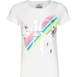 T-shirt DEHA ACTIVE. Białe bluzki damskie Deha, z nadrukiem, z tkaniny, z okrągłym kołnierzem. W wyprzedaży za 133,00 zł.