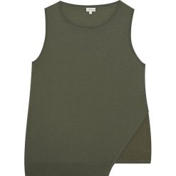 Top "Fery" w kolorze oliwkowym. Brązowe bluzki damskie Ateliers de la maille Paris, bez wzorów, z jedwabiu, z okrągłym kołnierzem. W wyprzedaży za 171,95 zł.