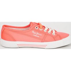 Pepe Jeans - Tenisówki. Różowe tenisówki damskie marki Pepe Jeans, z jeansu, na sznurówki. W wyprzedaży za 169,90 zł.
