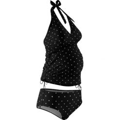 Tankini ciążowe (2 części) bonprix czarno-biel wełny w groszki. Czarne stroje kąpielowe ciążowe bonprix, w grochy, z wełny, klasyczne, moda ciążowa. Za 109,99 zł.
