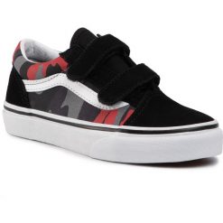 Tenisówki VANS - Old Skool V VN0A4BUVTZ51 (Camo) Black/Racing Red. Czarne trampki chłopięce Vans, bez wzorów, z zamszu, na rzepy. Za 199,00 zł.