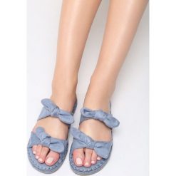 Niebieskie Klapki Blush. Niebieskie klapki damskie vices, bez wzorów, bez obcasa, na płaskiej podeszwie. Za 39,99 zł.