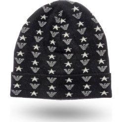 CZAPKA Emporio Armani. Czarne czapki męskie z kaszmiru. Za 389,00 zł.