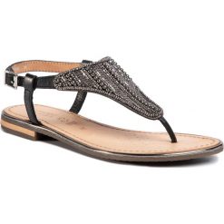 Sandały GEOX - D Sozy Plus B D02DQB 000KF C9999 Black. Czarne klapki damskie Geox, bez wzorów, ze skóry, bez obcasa, na obcasie. Za 369,00 zł.