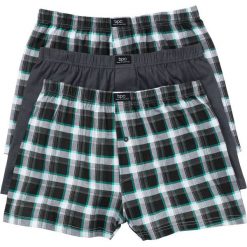 Szerokie bokserki z dżerseju (3 pary) bonprix w kratę - szary. Czarne bokserki męskie bonprix, z dżerseju. Za 53,97 zł.