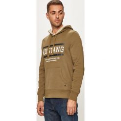 Mustang - Bluza. Zielone bluzy męskie Mustang, m, z nadrukiem, z bawełny, z kapturem. W wyprzedaży za 139,90 zł.