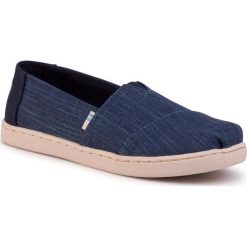 Półbuty TOMS - Classic Majorca Blue Crosshatch Linen. Niebieskie półbuty dziewczęce Toms, bez zapięcia. Za 169,00 zł.