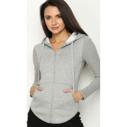 Szara Bluza Honest. Szare bluzy rozpinane damskie Born2be, l, z dzianiny, z kapturem. Za 39,99 zł.