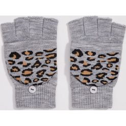 Rękawiczki w leopardzie cętki - Jasny szary. Szare rękawiczki damskie Sinsay, bez wzorów. Za 14,99 zł.