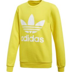 MŁODZIEŻOWA BLUZA ORIGINALS TREFOIL (140). Żółta bluzy chłopięce Adidas, bez wzorów, z bawełny, młodzieżowe, bez rękawów, bez kaptura. W wyprzedaży za 129,99 zł.
