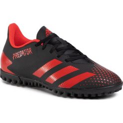 Buty adidas - Predator 20.4 Tf EE9585 Cblack/Actred/Cblack. Czarne buty sportowe męskie Adidas, ze skóry ekologicznej, bez zapięcia, do piłki nożnej. W wyprzedaży za 159,00 zł.